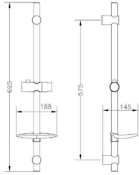 Душевая штанга Genebre Tau 69.5 см (1636 45)